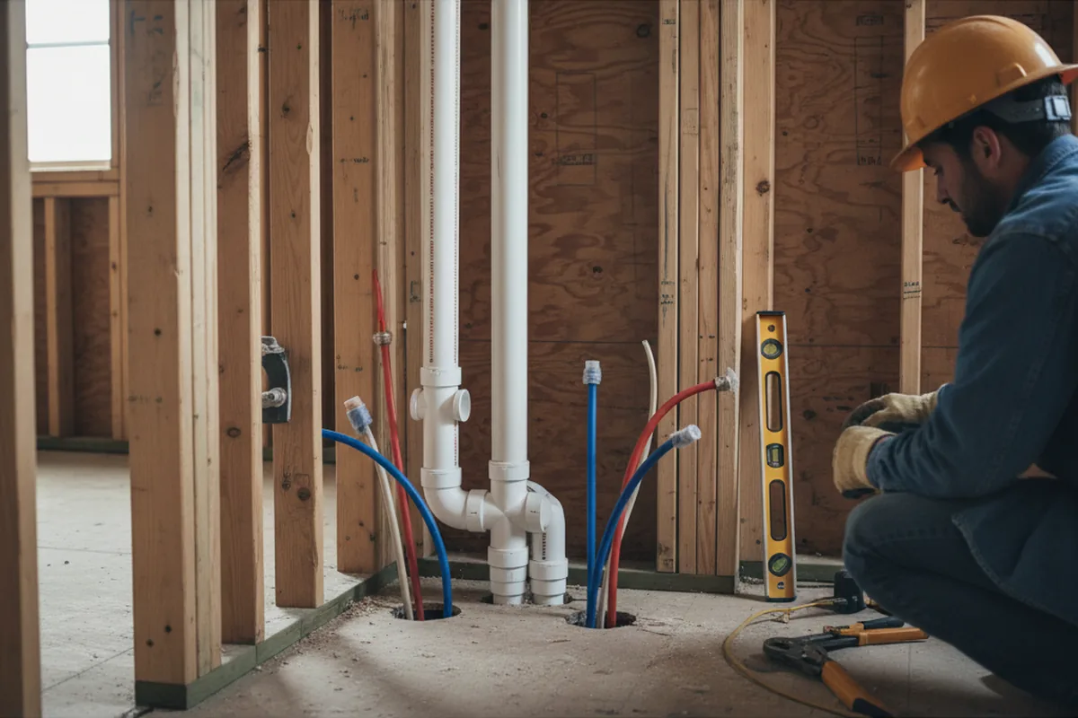 Drain and supply rough-in during Leak Detection in Tucson